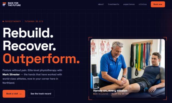 Back for the Future website — physiotherapy hero